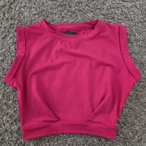 Vibrant Pink Sleeveless Crop Top